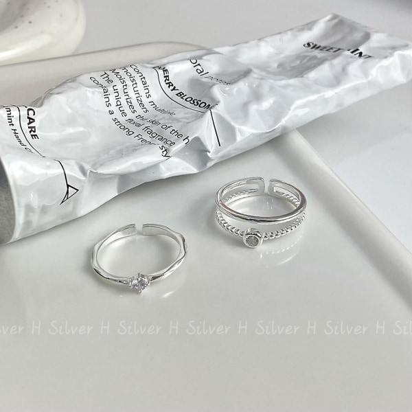 Ringpärlor S925 Silver Modesmycken Ac5307 double