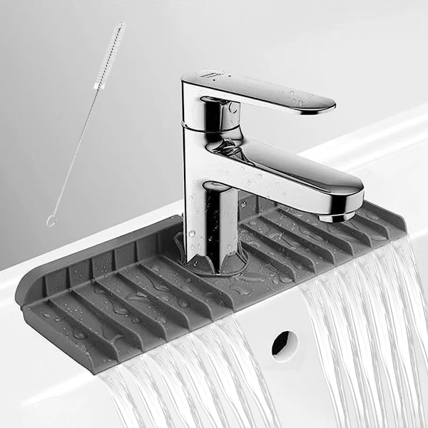 kitchen sink splashback behind faucet, kitchen sink faucet mat, silicone faucet handle drip tray