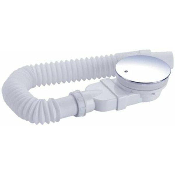 Duschavlopp 90 mm, extra platt, avloppshål för duschkar, sifon med anti-luktsystem, hårsil, flexibel slang, chr