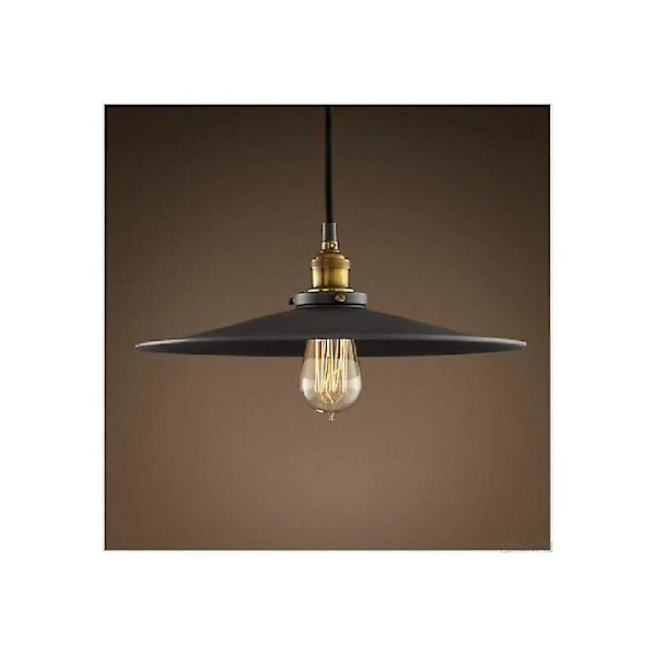 36cm E27 Industriel Hængende Lampe Retro Lysekrone Sort Skærm Loftlampe Armatur Til Stue Køkken Bar 1stk