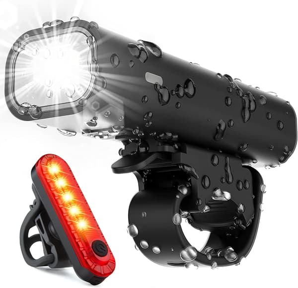 1 stk USB-oppladbart LED-sykkellys bak, sykling