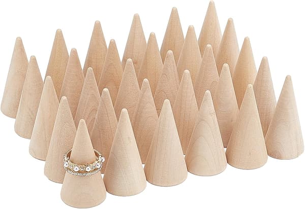 30 stykker trekoniske ringholdere ringholder smykkedisplay