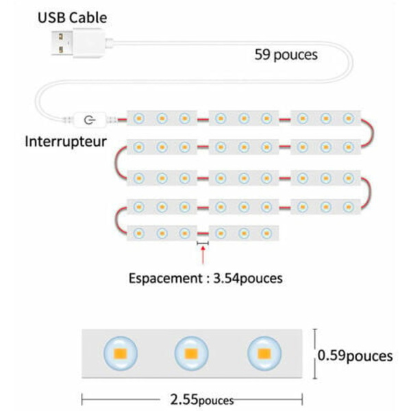 LED Makeup Spejl Lys Dæmpbar Berøringsstyring Hårde Spejl Lys Lys Badeværelsesspejl Med USB Kabel LED Stribelys