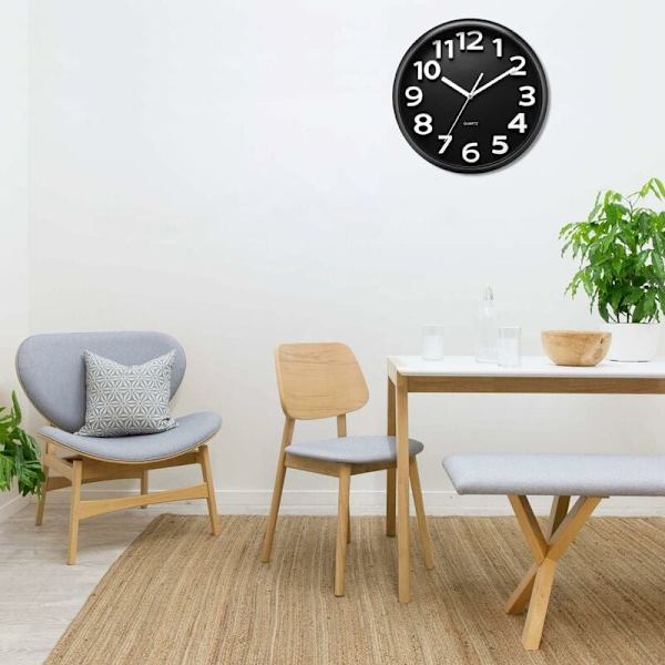 Rosa veggklokke for barn, stor, moderne, 3D-tall, veggpendul, lydløs, enkel å lese, dekorativ for soverom, stue