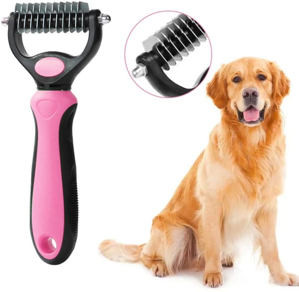 Plejeværktøj til kæledyr, plejekam til hunde og katte (pink)
