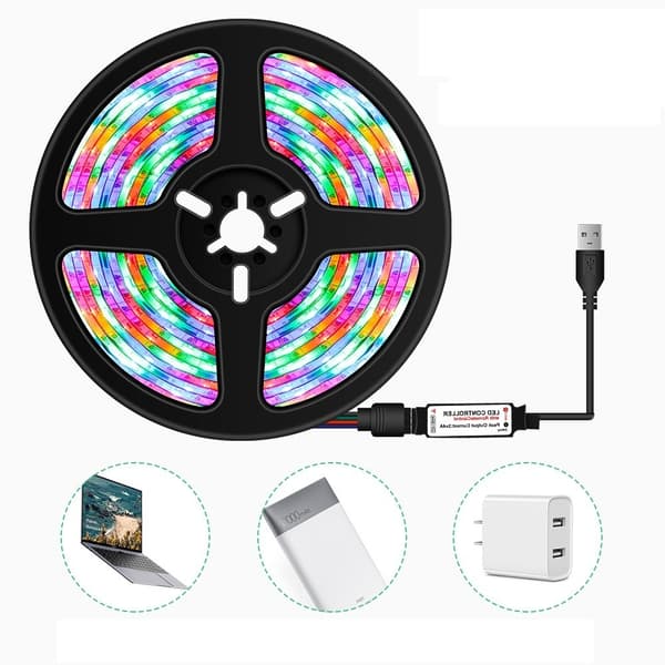 Vanntett LED-stripe lysfarge lysstang stemningsdekorasjon (5m)