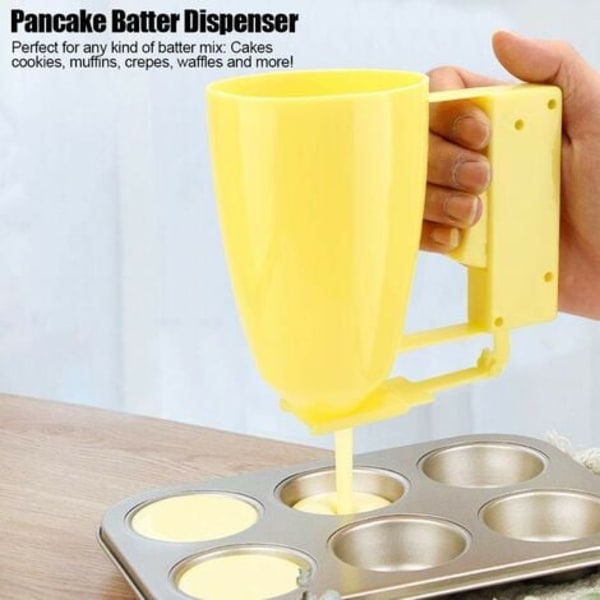 Pannkakssmet- och muffinsmetdispenser - Verktyg för pannkakor, muffins, våfflor, muffinsmet, kakor, kakor, kolv ingår