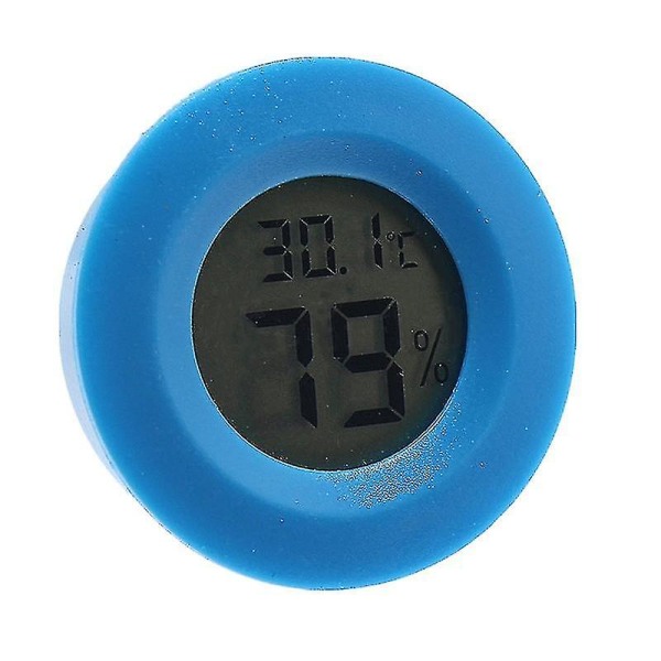 Mini termometer Hygrometer Digital termometer LCD indendørs praktisk temperatursensor fugtighedsmåler til vejrstation 1PC Blue