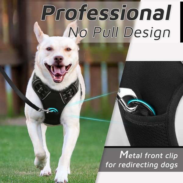 No Pull Hunde Sele for Store Hunde, Foran Klips, Justerbar