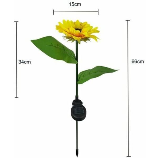 Udendørs LED Solcellelamper Sumflower Solhave Græsplæne Landskab Lampe 2 stk