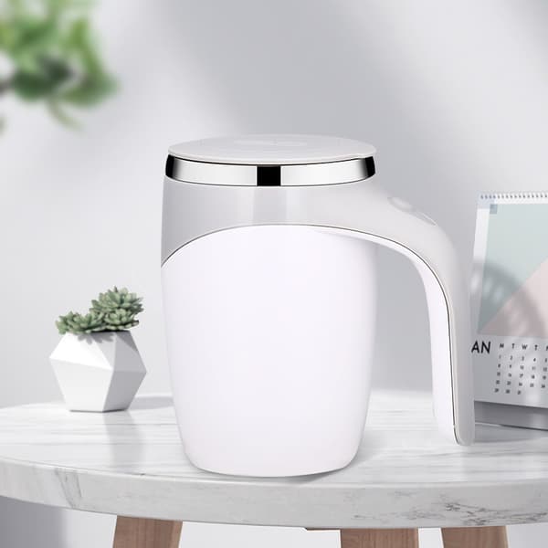 304 Rustfritt Stål Kaffe Krus Automatisk Rørekopp (Hvit)
