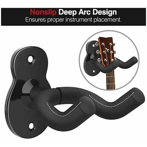 Gitarrväggfäste, 3-pack Metallgitarrväggfäste, Gitarrkrokar, Väggfästen för Akustisk Basgitarr, Elgitarr