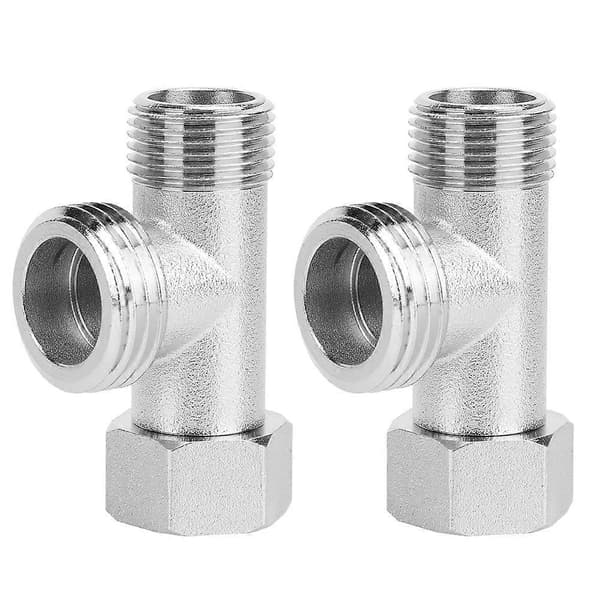 2 stk. 3-vejs forbindelsesventil Toiletomskifterventiladapter Skylleventil (EU3/8)