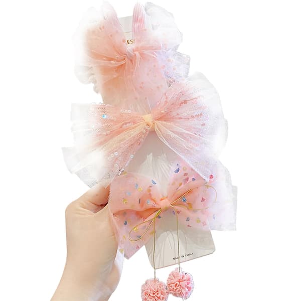 3/4 st Barn Japanska Rosett Hårband Söt Hårrep Charmig Web Celebrity Hårhästsvans Elastisk 7