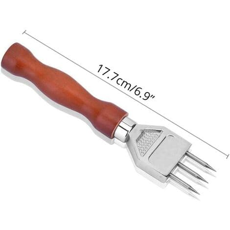 Isøks - Heavy Duty Isknuser med Solid Trehåndtak, 304 Rustfritt Stål Tre-Tannet Isbryter for Bartender