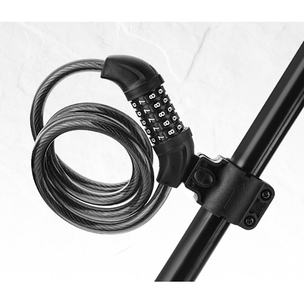 Cykel lås, lås, cykel lås med kode, bærbar stålkæde lås (PL-M6 (kæde lås med 5 cifret kode))