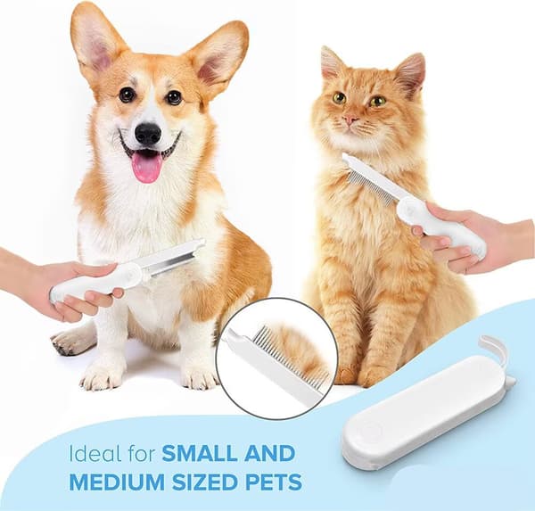 1 stk. (Hvit) Fur Magic Deshedding og Dematting Kam, 2-sidig