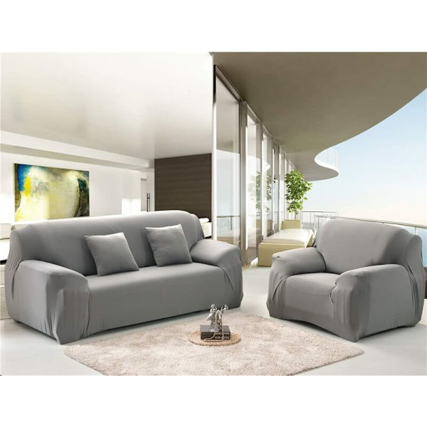 Stretch Sofa Betræk med Armlæn, Sofa Betræk, Blomsterprint (F, 3-Sæders)