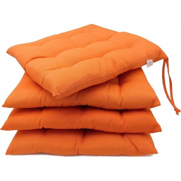 Set of 4 Chair Cushions for the Garden, 40x40 cm, Orange