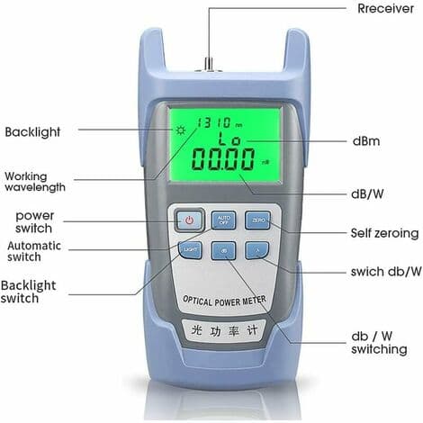 FTTH Fiberoptisk Strømmeter Optisk Kabeltester Fiberoptisk Tester -70 dBm til +10 dBm