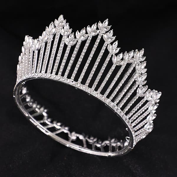 Brudekroner Hodeplagg Full Sirkel Rhinestones Inlagt Retro Hodeplagg Luksus Krone Bryllup Bursdag