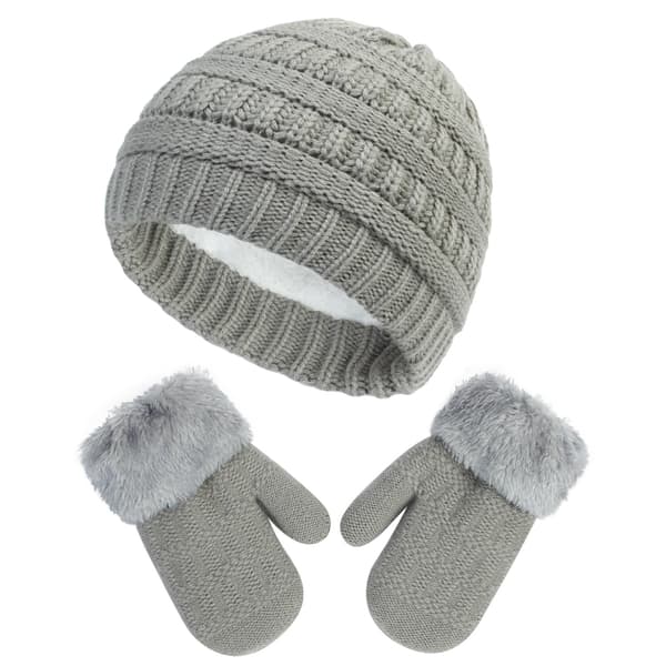 Børne Beanie Handsker Sæt Drenge og Piger Strikket Beanie Plus