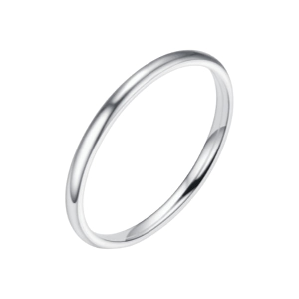 Elegant Finger Ring med Slät Yta Minimalistisk Enkel Stil Tunn Stacking Ring för Födelsedag Silver US 7