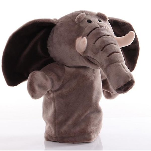Plush Leksak Handdocka Söt Cartoon Djurdocka Dockans Mun Kan Röra Sig B