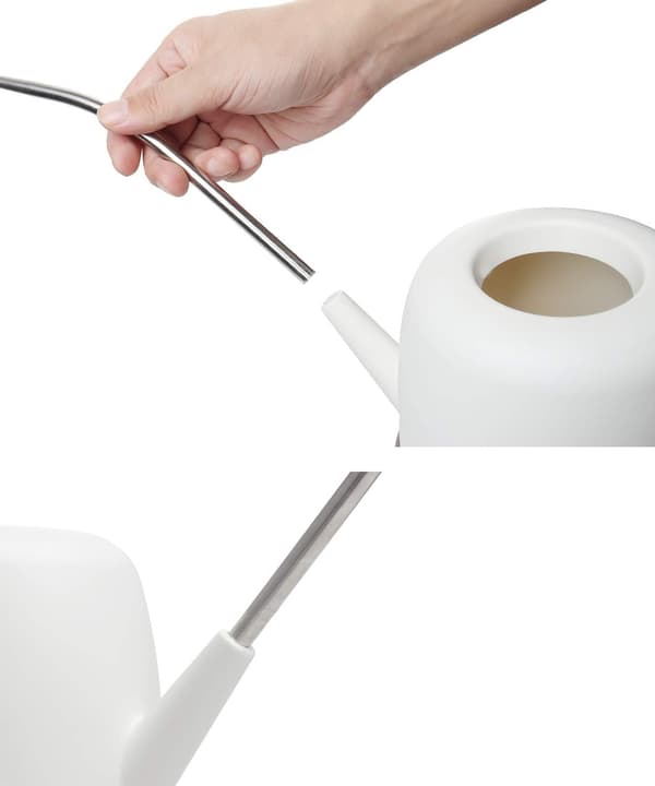 Rustfritt stål lang tut vanningskanne (hvit),