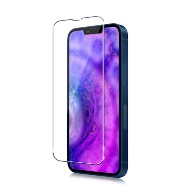 Passar för iPhone13 härdat glas, Apple 13 högupplöst högtransparens 2.5D anti-repor skärmskydd, linsfilm (stor slitsad vit fil
