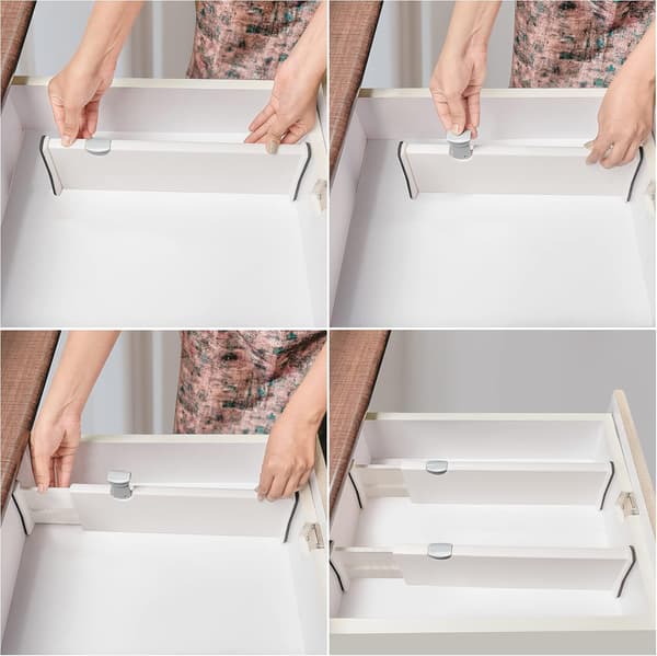 Modulær skuffeinddeling i plastik (sæt med 4) - L28 x H10 cm -