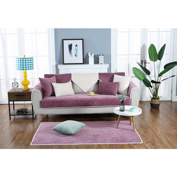Modern minimalistisk soffkudde, bekväm plysch soffkuddeöverdrag (Lila, 70*180),