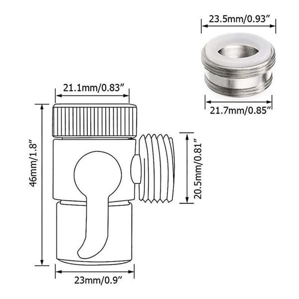 Väg Handdusch Dusch Diverter Dusch Adapter Diverter Massiv Mässing Krom