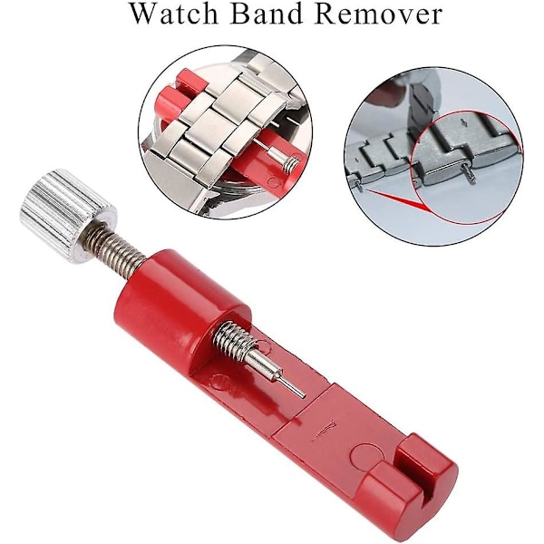 Verktyg för att ta bort länkar på klockarmband, metallbandspinsavtagare, justerbart verktyg för att ta bort länkar på klockarmband, reparationstillbehörssats för klocka