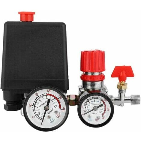 Luftkompressor Tryckbrytare Tryckventilbrytare Luftkompressor med Mätare Regulatorer
