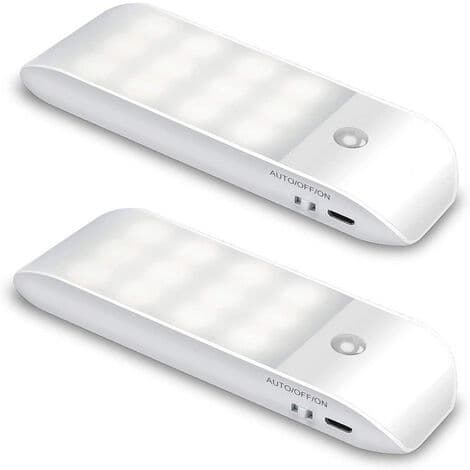 Autolys, bærbart bevægelsessensorlys, USB genopladeligt 12 LED multimode natlys med magnet til skab/gang