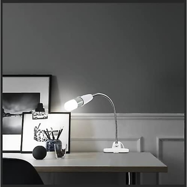 E27-sockelklämma med strömbrytare, LED-bordlampa med 360 graders svanhals, klämma med 1,8 m kabel, för växter, akvarier, bord, ma