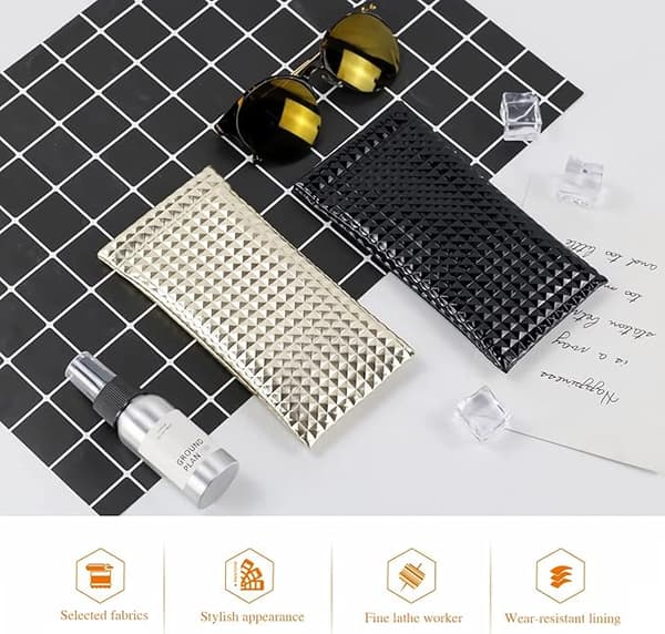 2 stk. modebrilleglas etui blødt, PVC læder solbriller