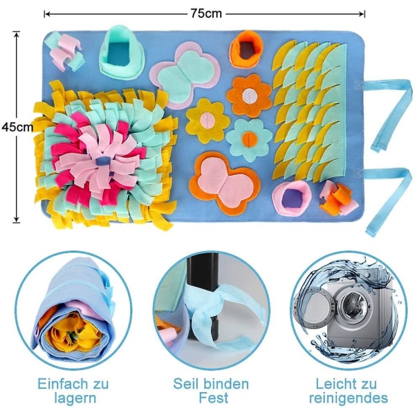 Snuffle Mat - Koirat, Pestävä Taitettava Nuuhkimatto, Koulutusmatto Lemmikkikoiraille ja -kissoille, Hajukoulutusmatto Koiran Puzzle-lelut Koiran Snuffle Mat Lemmikille