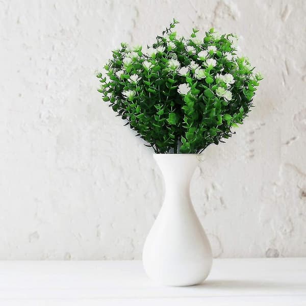 4 stk Kunstige Eucalyptus Blomsterbukett Planter Grønt, UV-resistent Kunstig Eucalyptus