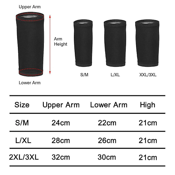 1 Par Sved-Shaper Arm Trimmere, Kompressions Svedbånd, Performance Ærmer Fedt-reducerende Snøre Elastisk Armbånd Style1 2XL 3XL