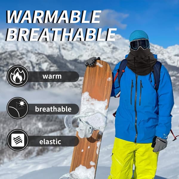 Ski Mask Balaclava Hat i (Sort) Multifunktionel Fleece til