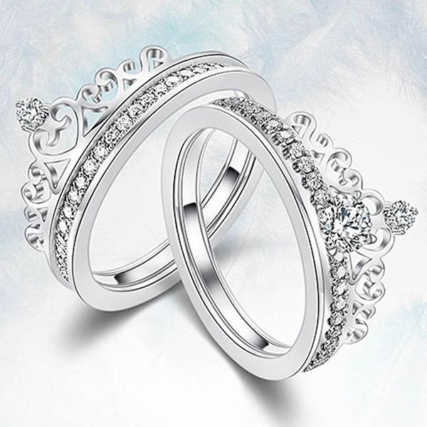 Legering Ring Solid Avtakbar Krone Avtakbar Krone Dame Ring For Bryllup Platinum US 8