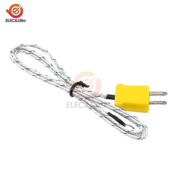 2-pack K-typ Mini-kontakter Plugg Termoelement Temperatur K-typ Sensorer med 1m Kabel