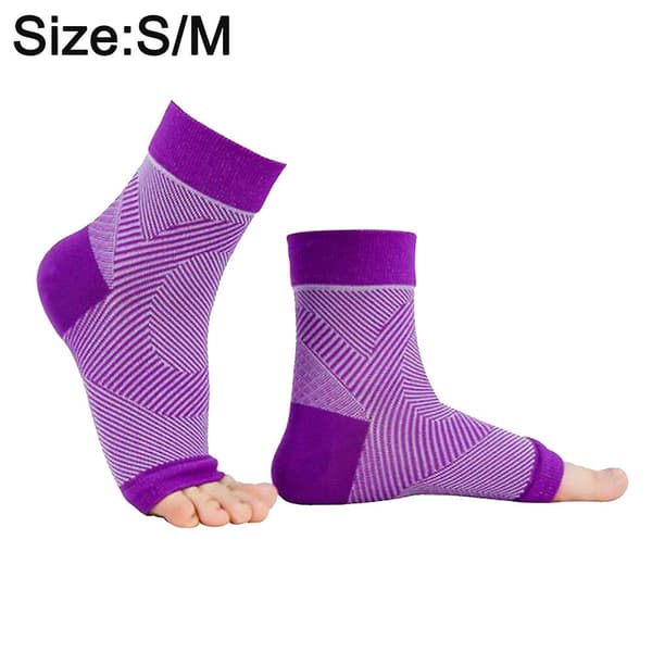 Ankelstöd, Elastiskt Yoga- och Träningstryckärm, Tryckfotärm Purple A Pair S M