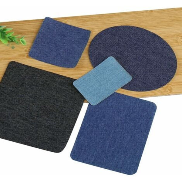 25 stk. stryge-på lapper i 5 farver bomuld stryge-på lapper denim lapper jeans lapper reparations sæt stryge-på lapper (5