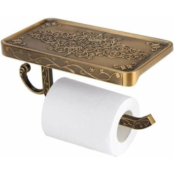 Seinälle asennettava antiikkinen eurooppalainen messinkinen WC-paperiteline