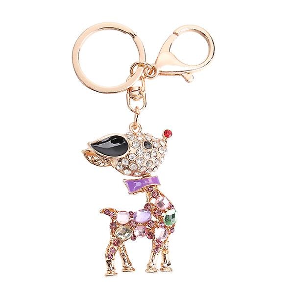 Rhinestone Deer Pendant Nyckelring Tecknad Djur Nyckelringar Plånbok