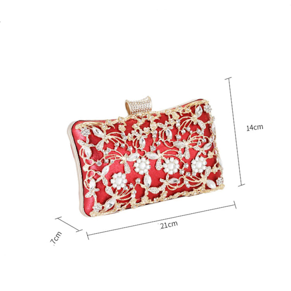 Kvinners Krystall Kvelds Clutch Veske Bryllup Pung Brud Prom Håndveske Festveske A916-1072 Silver
