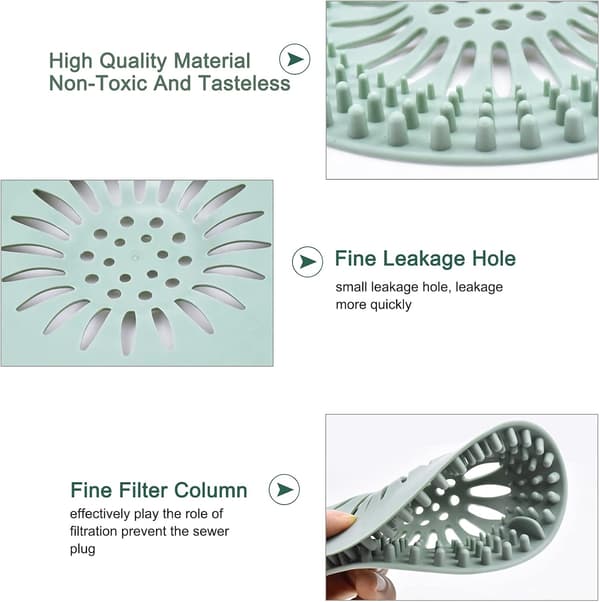 8 stk. toalett kloakk hårfilter vaskesil (rosa*2+grå*2+blå*2+grønn*2),